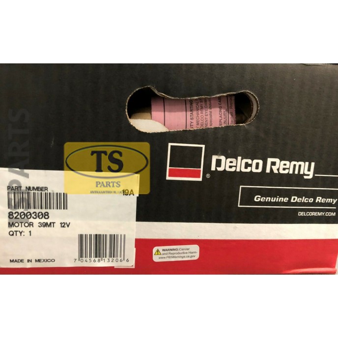 DELCO REMY 8200308 NEW STARTER MOTOR 39MT 12V, 11 TEETH, OVER CRANK PROTECTION